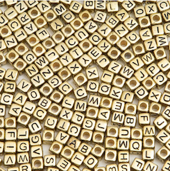 210044 LETRA ACRILICA DORADA CUADRADA - Imagen 1