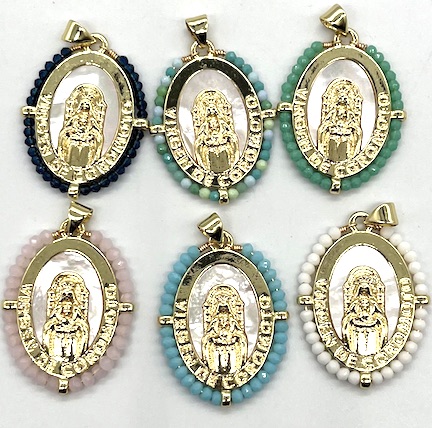 200399 DIJE VIRGEN COROMOTO FONDO NACAR 25 X 30 MM - Imagen 1
