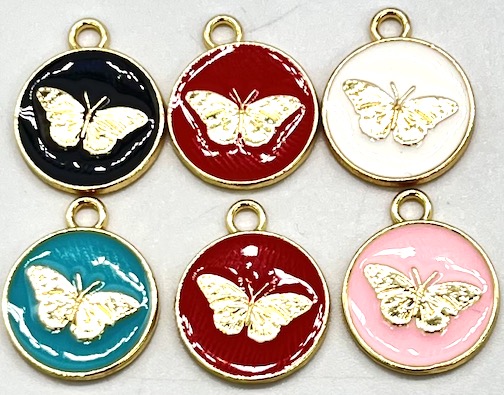 202541 DIJE ZINC REDONDO MARIPOSA - Imagen 1