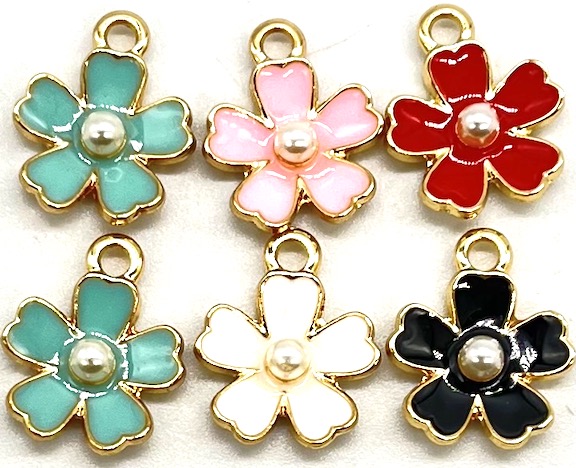 202577 DIJE ZINC FLOR PERLA - Imagen 1